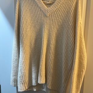 a.n.a Cream V-Neck Sweater